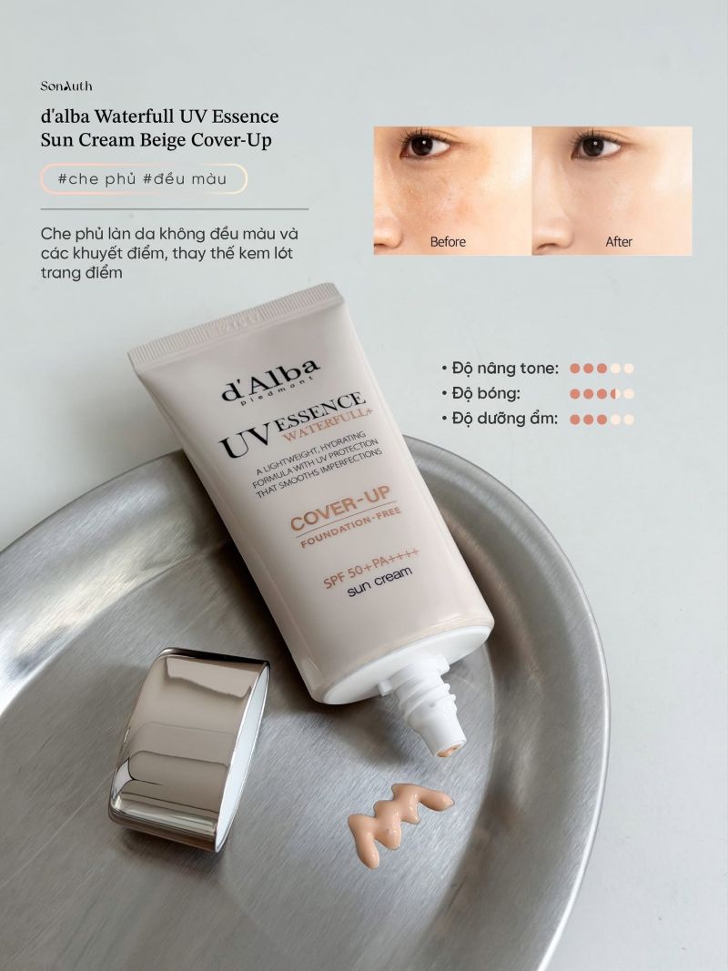 Kem Chống Nắng Nâng Tông Sáng Mịn d'Alba Waterfull Tone-Up Sun Cream SPF50 50ml