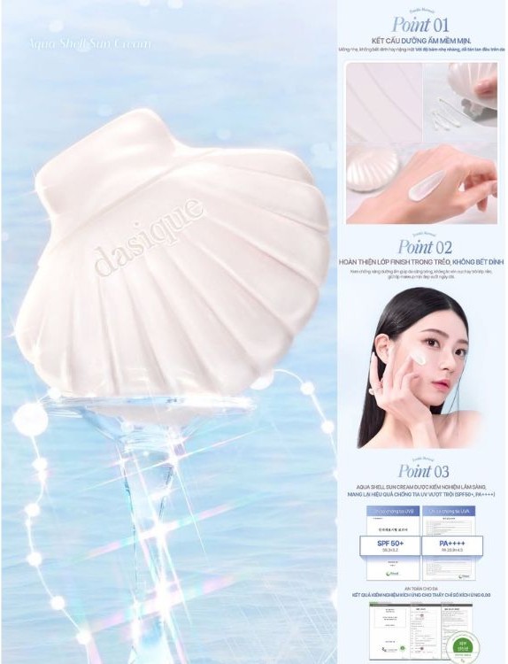 Chống Nắng Kiêm Kem Lót Dasique Aqua Shell Sun Cream 50ml