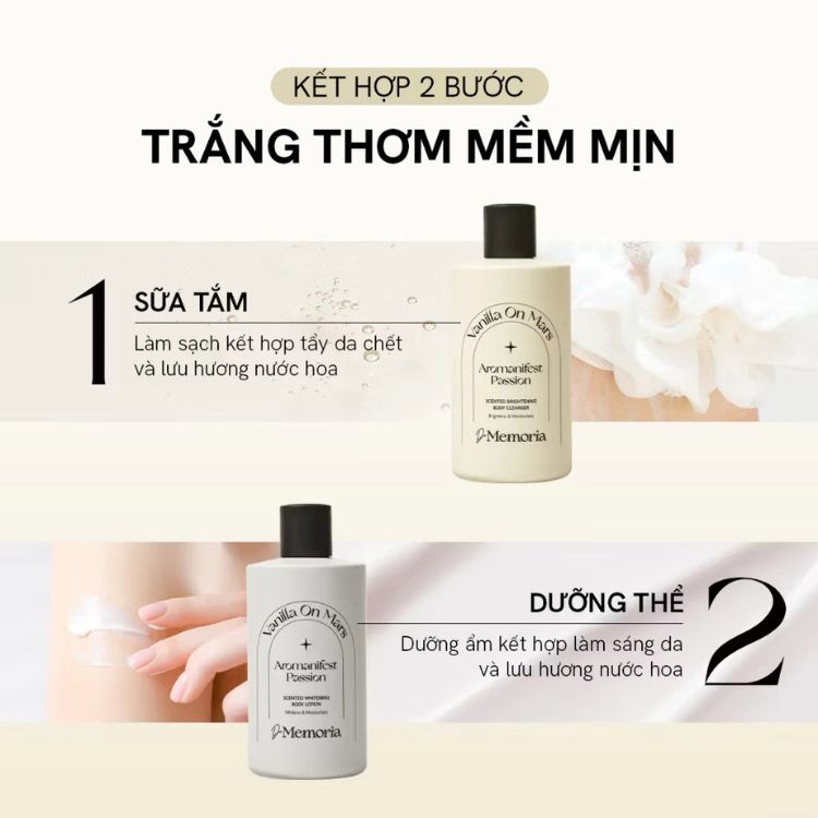 Sữa Tắm Trắng Da Hương Nước Hoa De Memoria Body Cleanser 300ml
