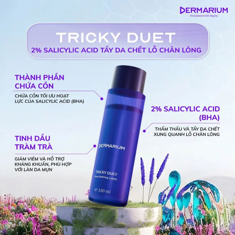 Tẩy Tế Bào Chết Cho Da Dầu Mụn Dermarium Tricky Duet