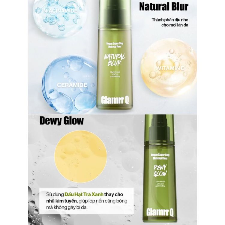 Xịt Khoá Nền Glamrr Q Vegan Super Makeup Fixer