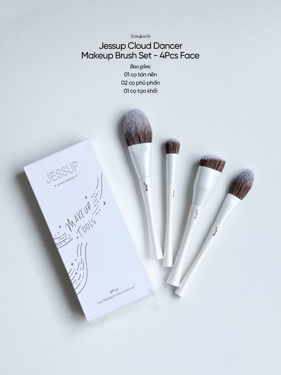 Bộ Cọ Trang Điểm Jessup Cloud Dancer Makeup Brush Set