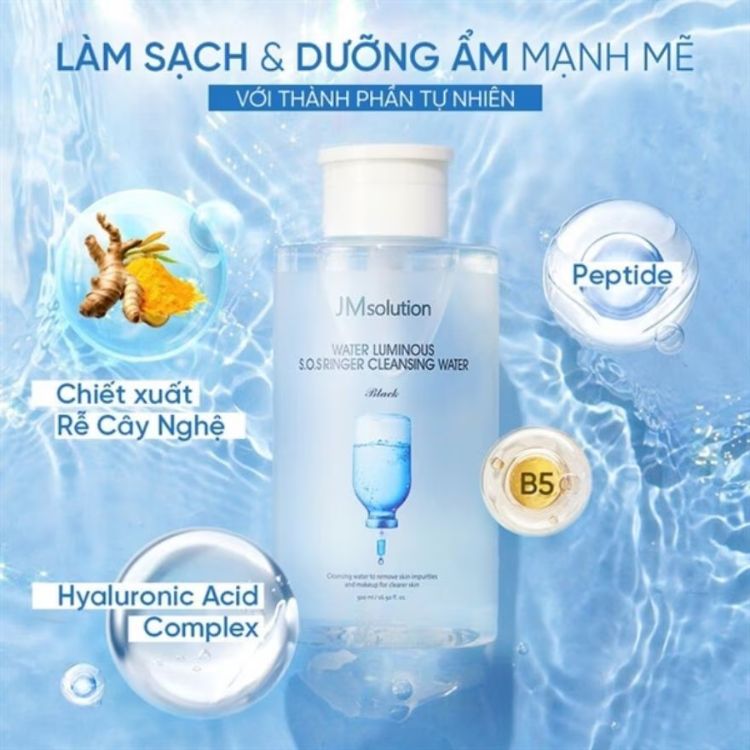 Tẩy Trang Cấp Ẩm JMsolution H9 Hyaluronic Ampoule Cleansing Water Aqua