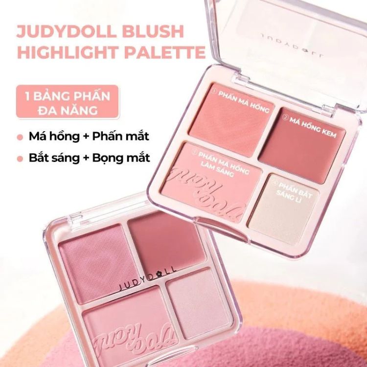 Bảng Má Hồng Và Bắt Sáng Judydoll Blush & Highlight Palette 9g