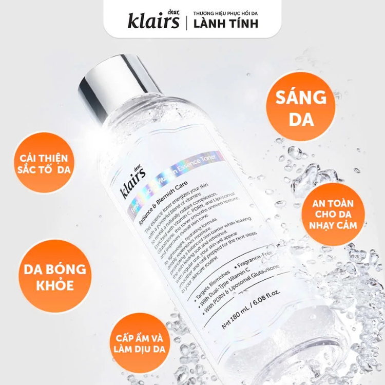 Nước Cân Bằng Sáng Da Klairs Freshly Juiced Vitamin Essence Toner 180ml