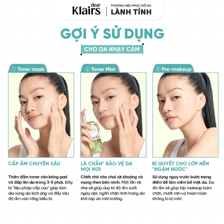 Nước Cân Bằng Dịu Da Klairs Supple Preparation Cica Toner 180ml