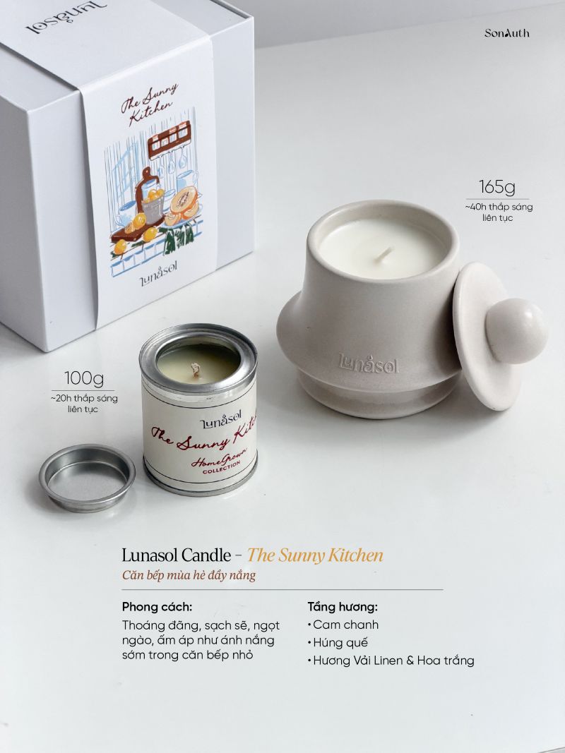 Hộp Nến Thơm Lunasol Candle Home Grown Collection 165g