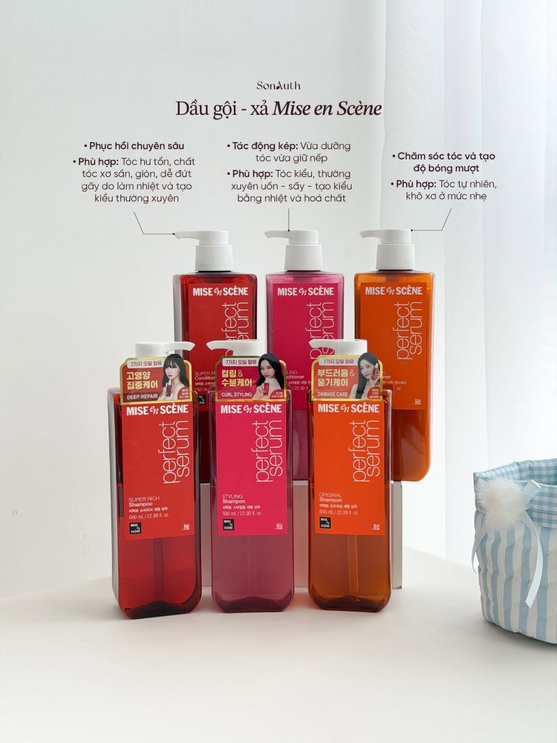 Dầu Gội Tinh Chất Miseen Scene Perfect Serum Shampoo 680ml