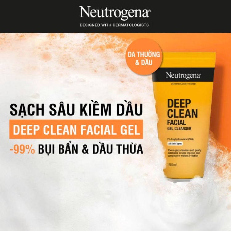 Gel Rửa Mặt Neutrogena Deep Facial Cleanser 150ml (NK)