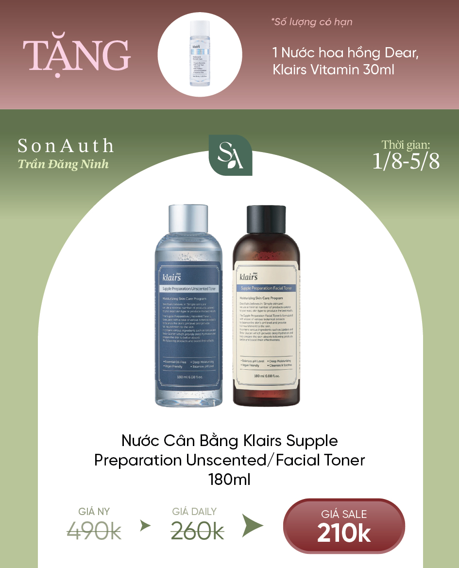 Nước Cân Bằng Không Mùi Klairs Supple Preparation Unscented Toner