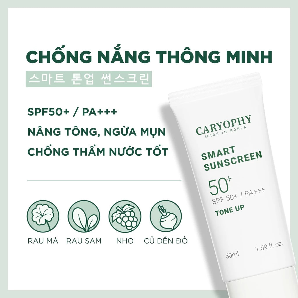 Kem Chống Nắng Nâng Tông Caryophy Smart 50ml