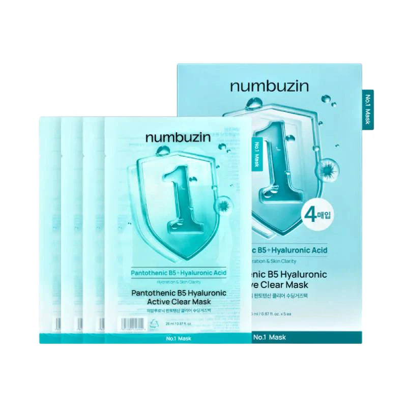 Mặt Nạ Dịu Da Numbuzin Pantothenic B5 Hyaluronic Active Clear Mask 26ml