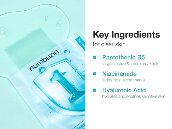 Mặt Nạ Dịu Da Numbuzin Pantothenic B5 Hyaluronic Active Clear Mask 26ml