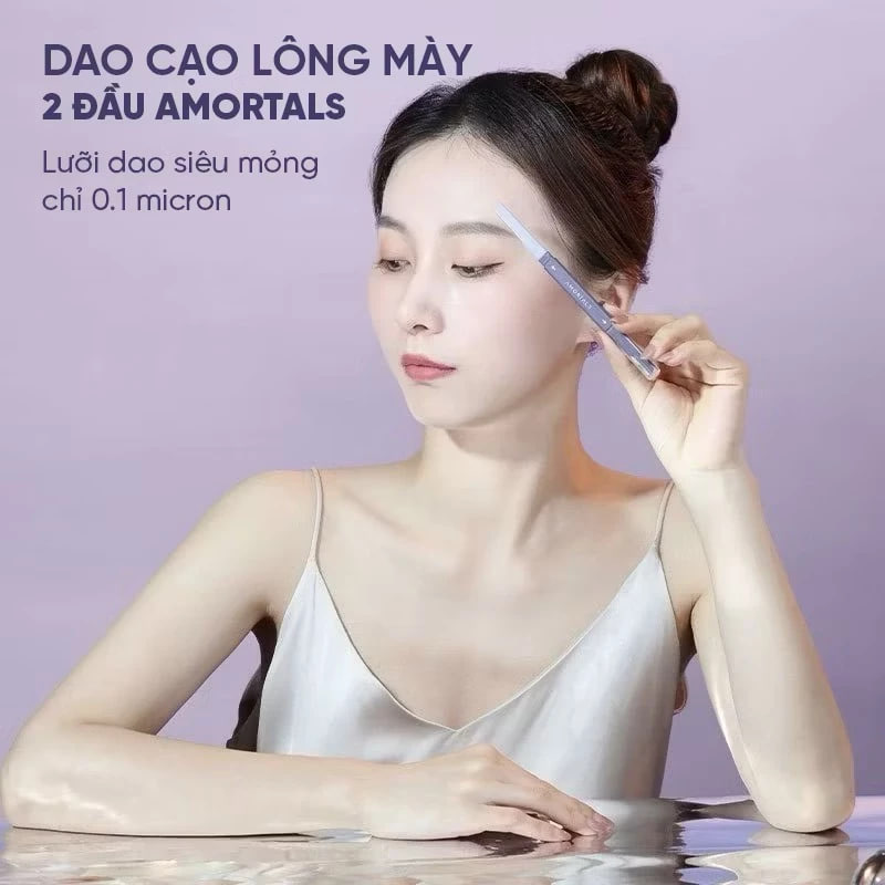 Bộ Dao Cạo Lông Mày 2 Đầu Amortals Double-Headed Macro Eyebrow Razor