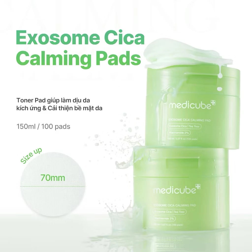 Toner Pad Medicube Exosome Cica Calming Pad 150ml ( 100 Pads)