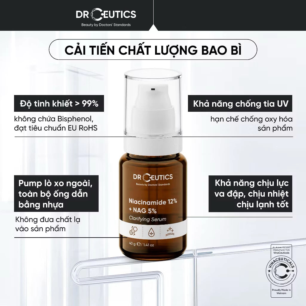 Tinh Chất DrCeutics Niacinamide 12% + NAG 5% Clarifying Serum 40g