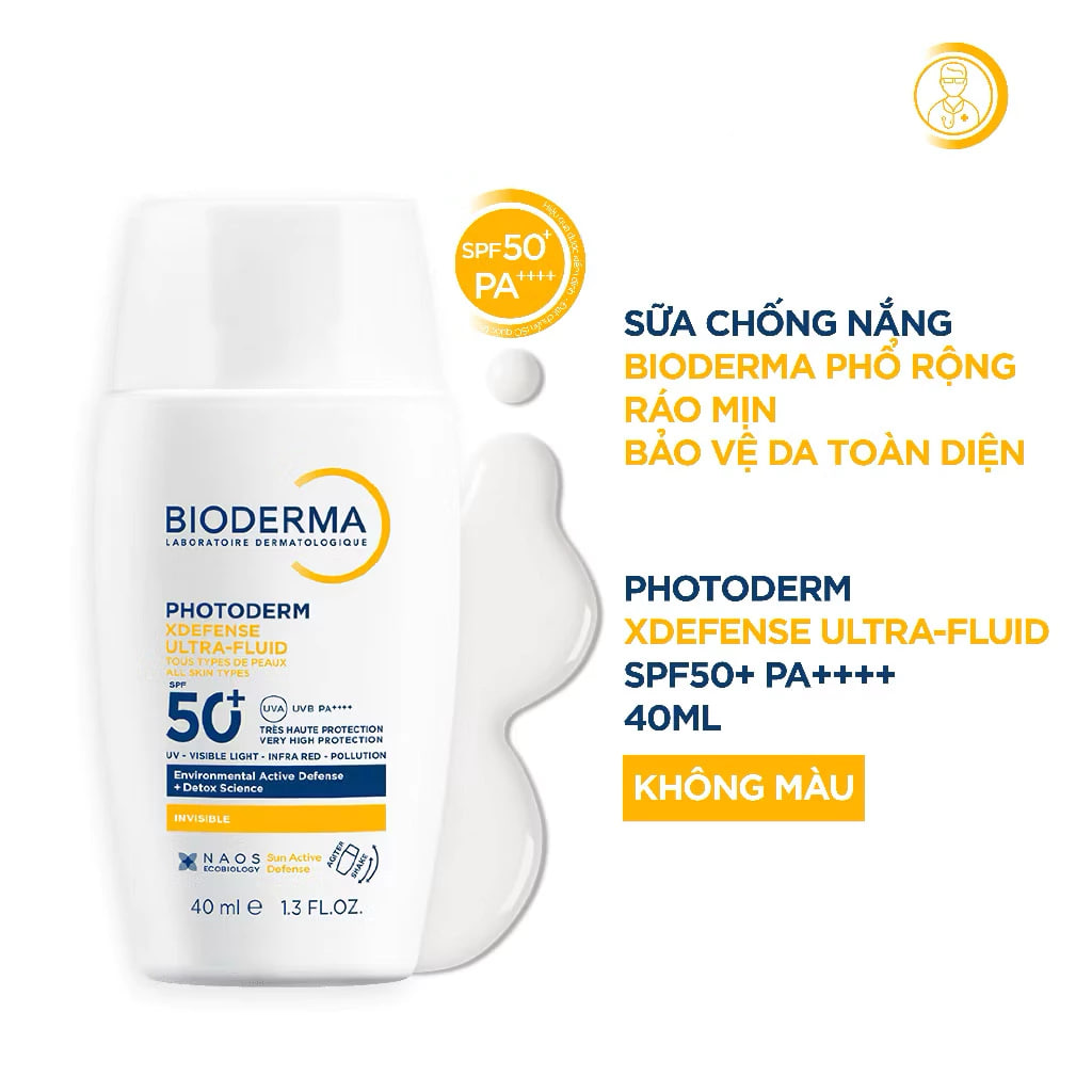 Kem Chống Nắng XDefense Ultra Fluid SPF50+ Invisible 40ml