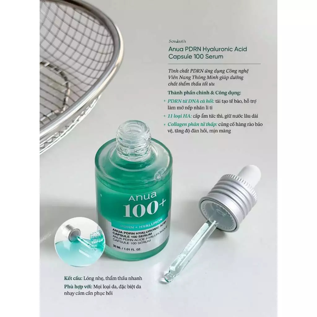 Tinh chất Dưỡng Ẩm Phục Hồi Da Anua PDRN Hyaluronic Acid Capsule 100 Serum 30ml