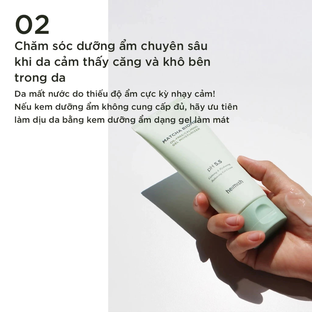 Kem dưỡng Heimish Matcha Biome Oil Free Calming Gel Moisturizer 100ml