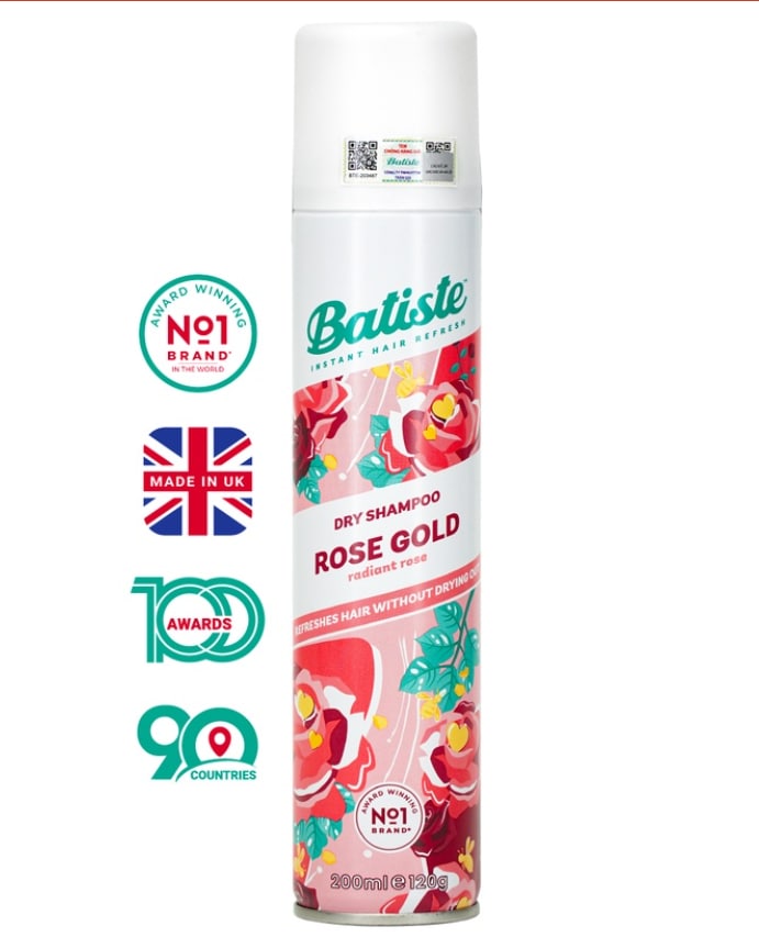 Dầu Gội Khô Batiste Dry Shampoo 200ml
