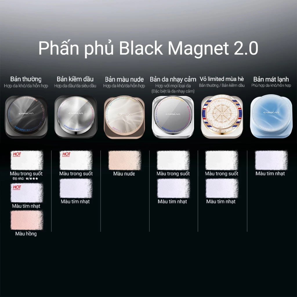 Phấn Phủ Bột Carslan 2.0 Black Magnet Soft Focus Make-up Powder 8g Limited
