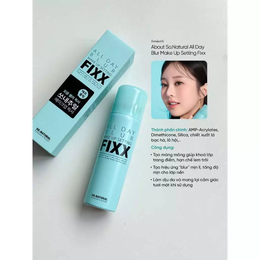 Xịt khóa trang điểm So Natural All Day Blur Make Up Setting Fixx 75ml