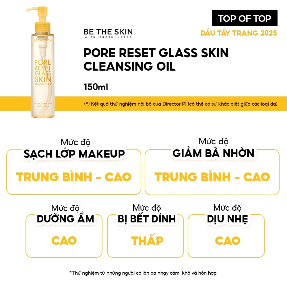 Dầu Tẩy Trang Be The Skin Pore Reset Glass Skin Cleansing Oil 150ml