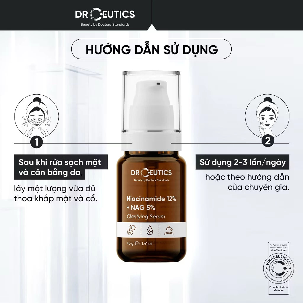 Tinh Chất DrCeutics Niacinamide 12% + NAG 5% Clarifying Serum 40g