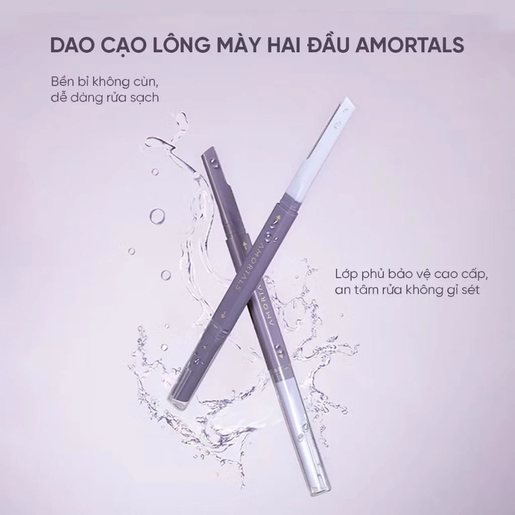 Bộ Dao Cạo Lông Mày 2 Đầu Amortals Double-Headed Macro Eyebrow Razor