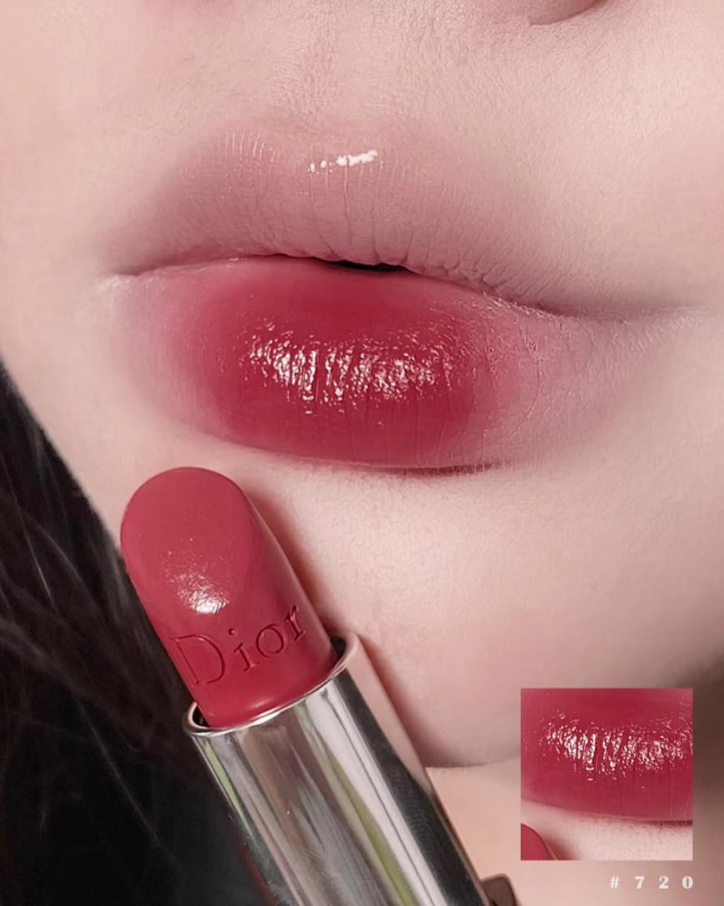 Set Son Dior Lipstick Case Rouge Dior 720S Gift Platinum Member