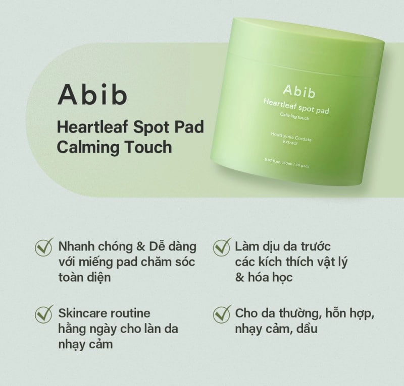 Toner pad Abib Heartleaf Spot Pad Calming Touch (80 Pads) 150ml