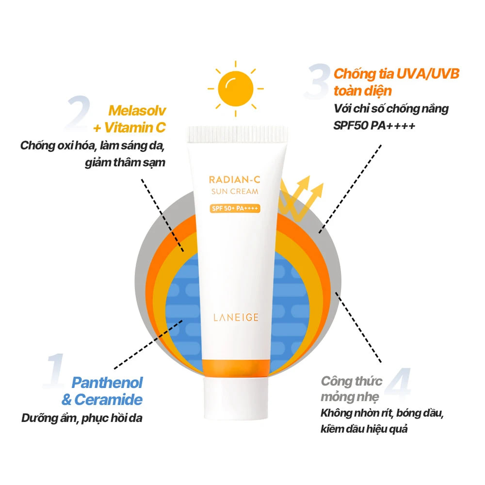 Kem chống nắng Laneige Radian-C Sun Cream SPF50 50ml