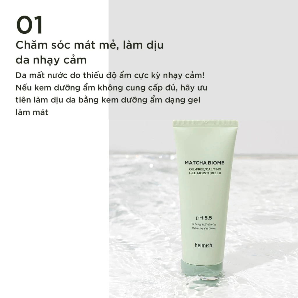 Kem dưỡng Heimish Matcha Biome Oil Free Calming Gel Moisturizer 100ml