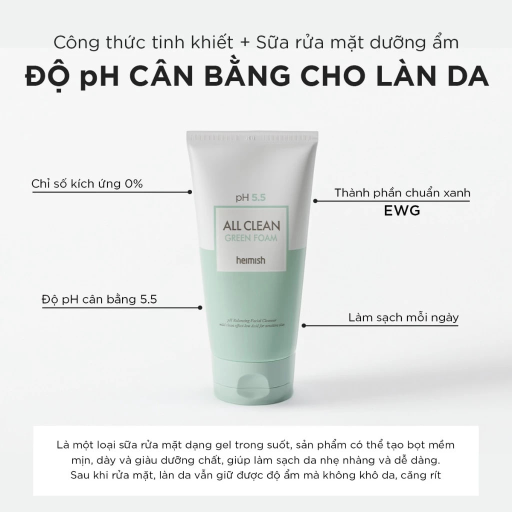 Sữa rửa mặt Heimish All Clean Foam 150g