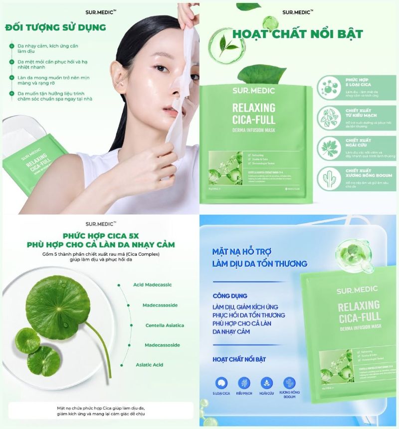 Mặt Nạ Giàu Tinh Chất Sur.Medic Derma Infusion Mask 28g