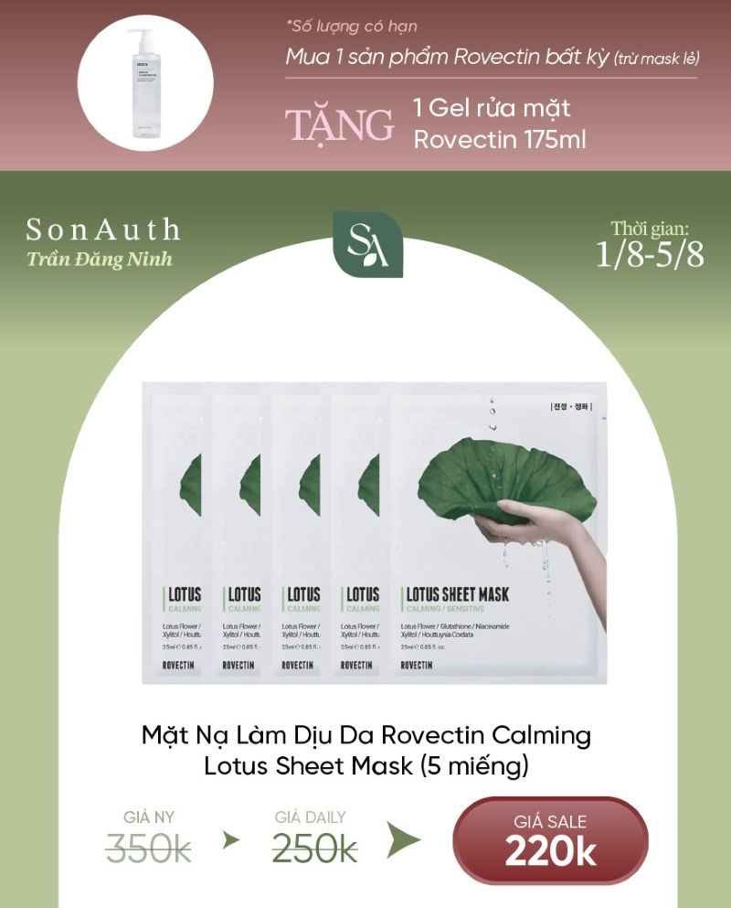 Mặt Nạ Giấy Rovectin Mask 25ml