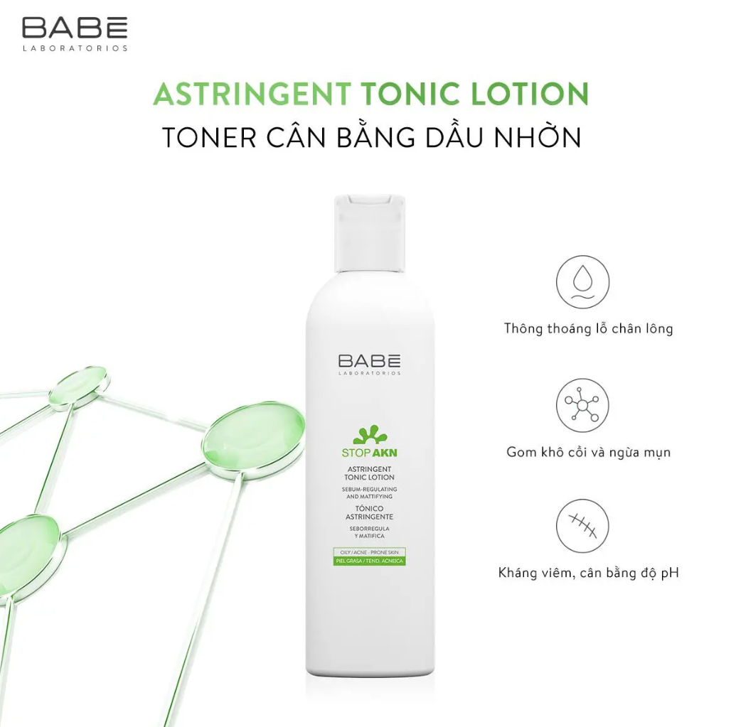 Nước Cân Bằng Babe Stop AKN Astringent Tonic Lotion 250ml