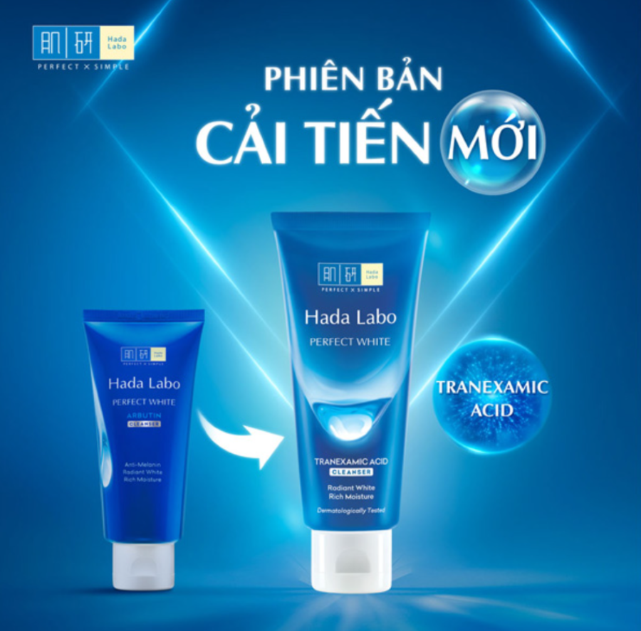 Sữa Rửa Mặt Hada Labo Perfect White Tranexamic Acid Cleanser 80g