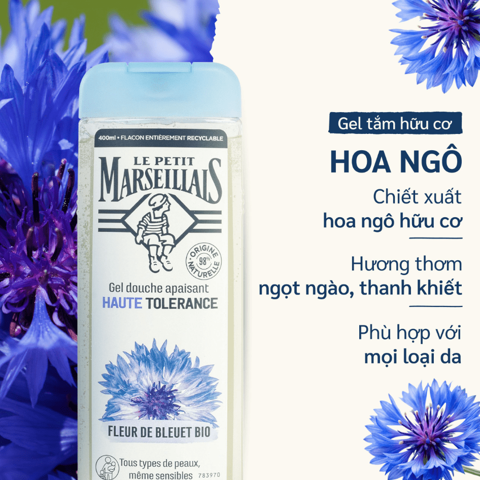 Gel Tắm 98% Hữu Cơ Le Petit Marseillais Shower Gel 98% 400ml