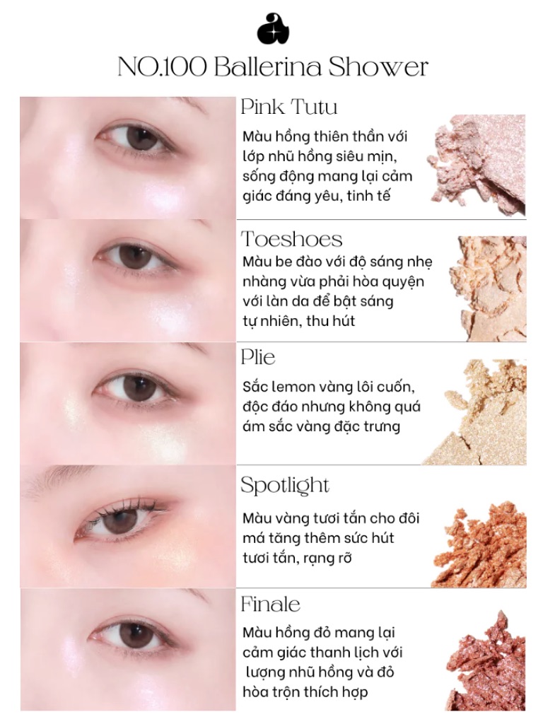 Phấn Bắt Sáng Unleashia Mood Shower Face Palette 3.5g