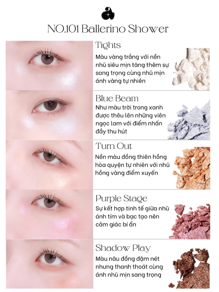 Phấn Bắt Sáng Unleashia Mood Shower Face Palette 3.5g