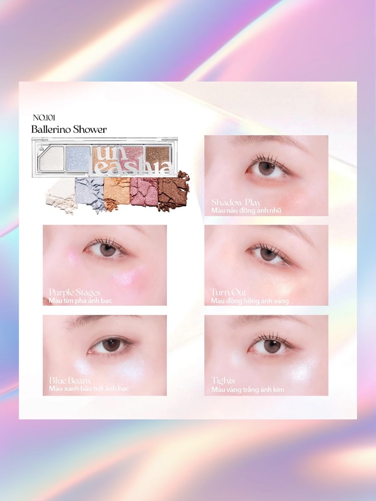 Phấn Bắt Sáng Unleashia Mood Shower Face Palette 3.5g