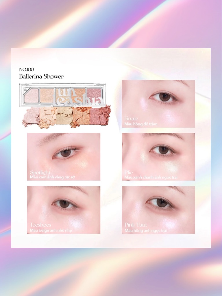 Phấn Bắt Sáng Unleashia Mood Shower Face Palette 3.5g