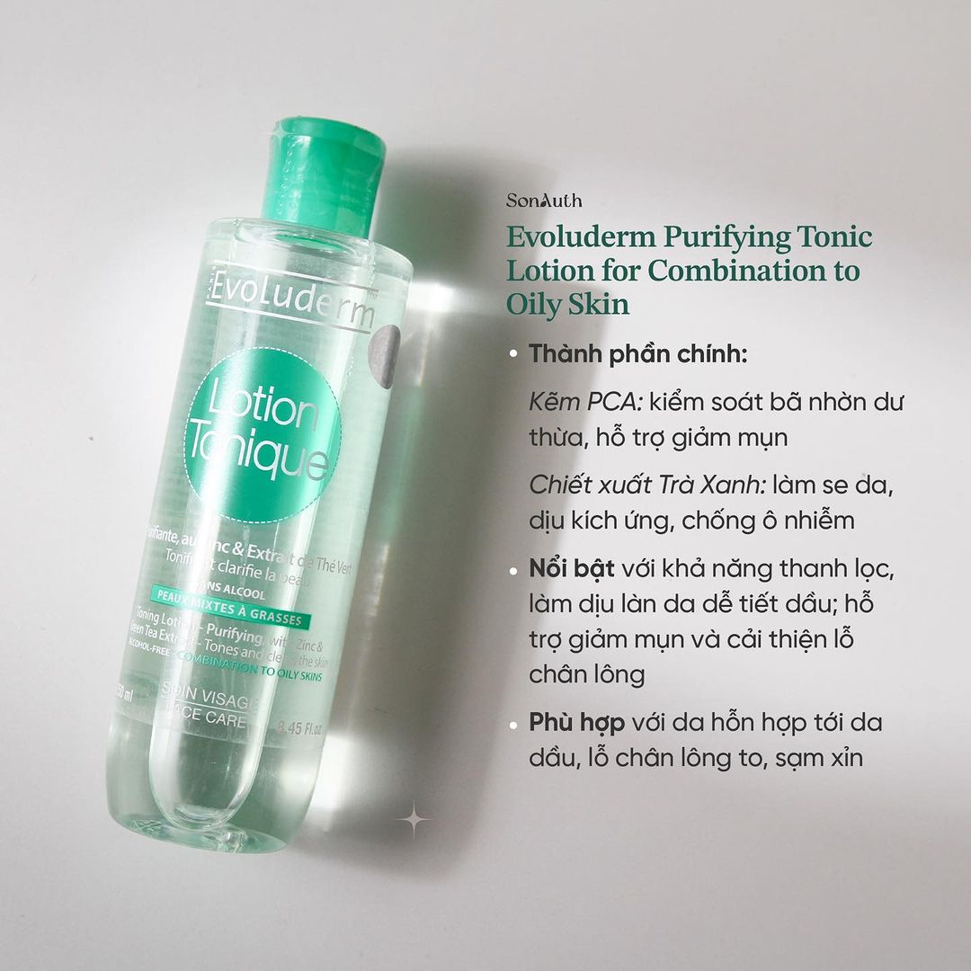 Nước Cân Bằng Evoluderm Purifying Tonic Lotion Combination to Oily Skin