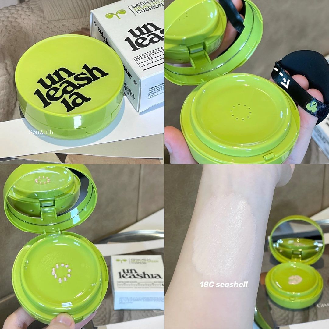Phấn Nước Unleashia Satin Wear Healthy Green Cushion 15g