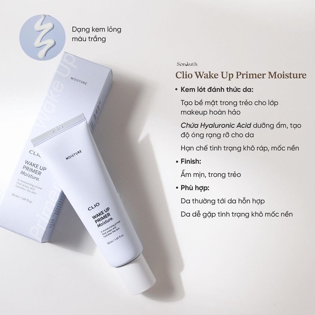 Kem Lót Clio Wake Up Primer Moisture 50ml