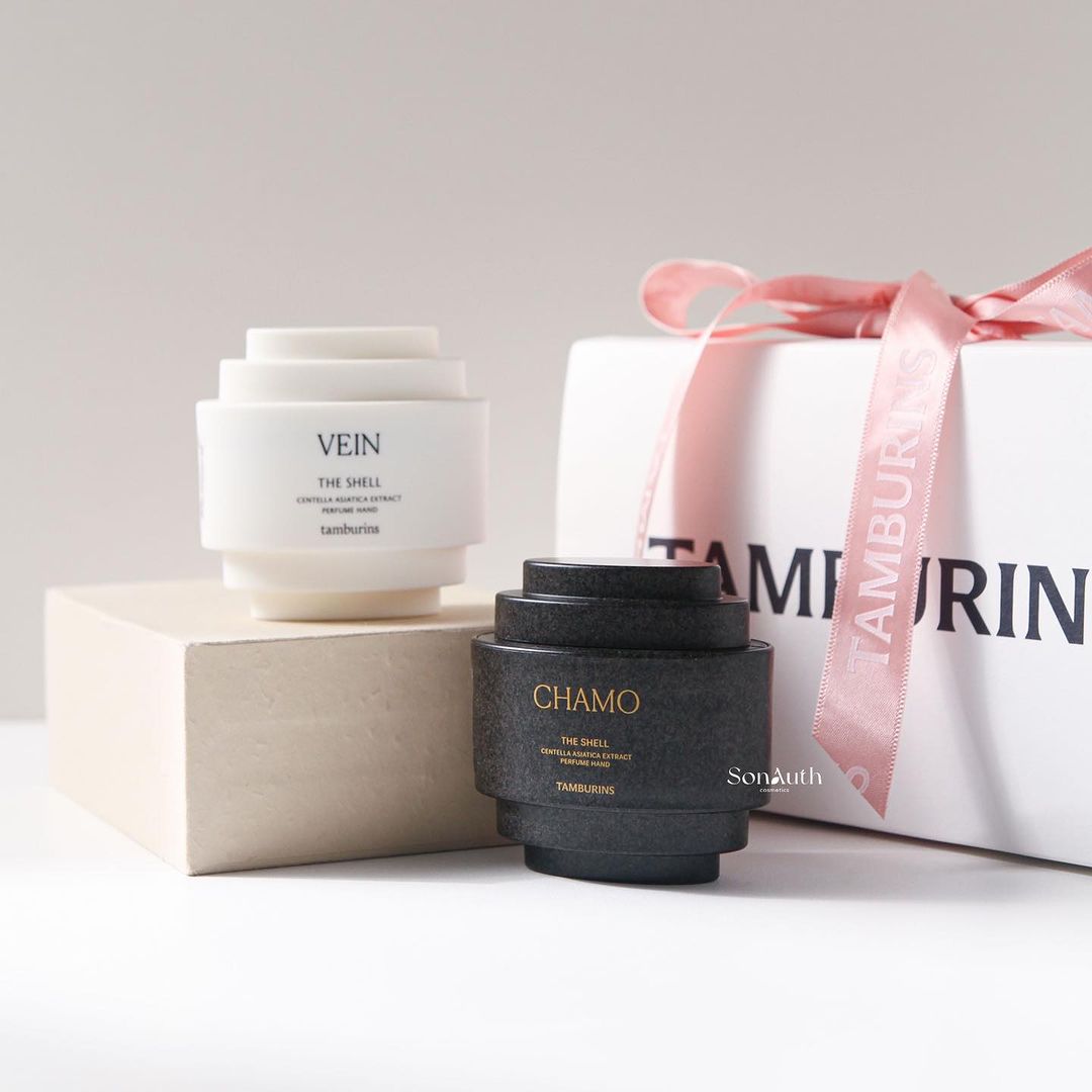 Bộ Kem Tay Kèm Túi Tamburins The Shell Perfume Hand Mini Duo Set