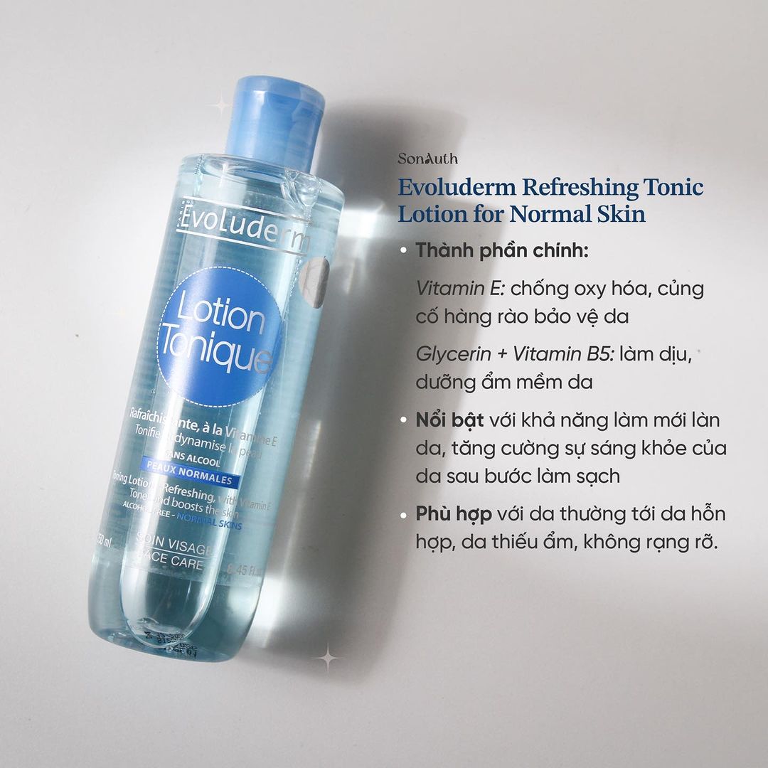 Nước Cân Bằng Evoluderm Refreshing Tonic Lotion Normal Skin (Xanh Dương)