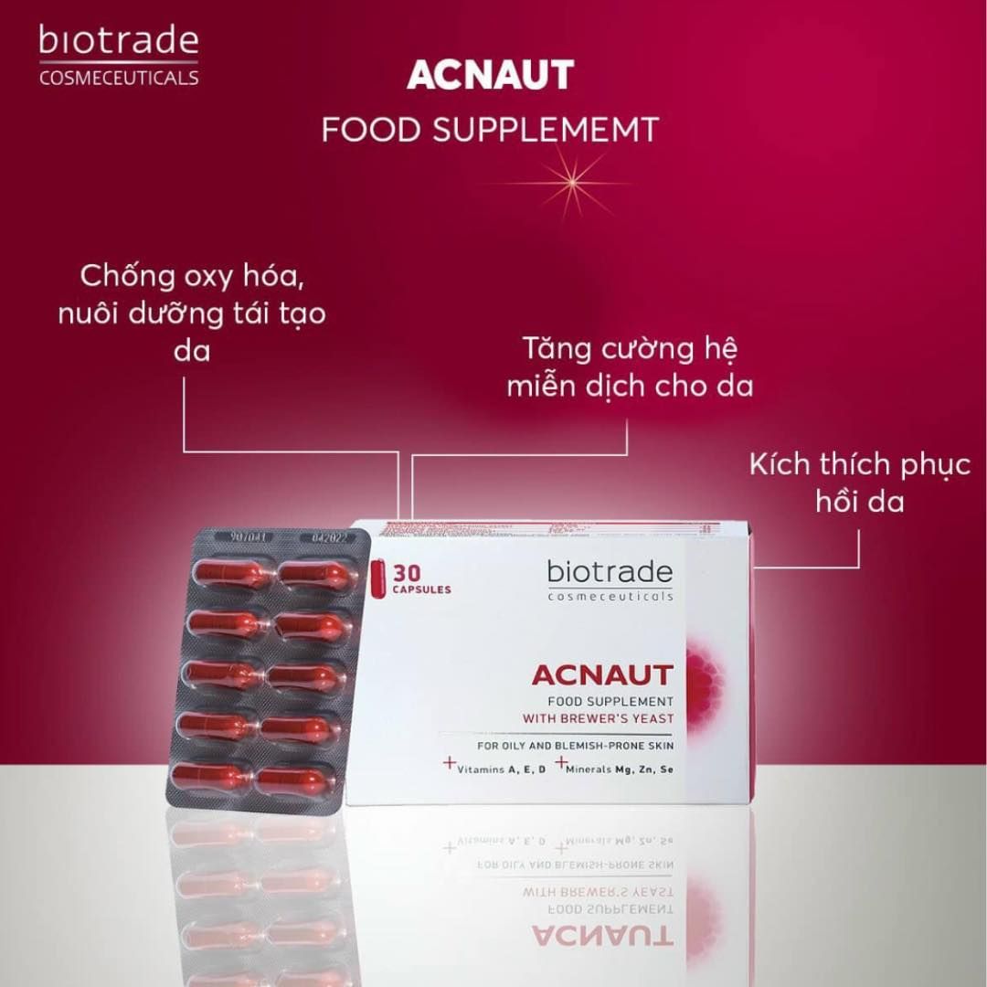 Thực Phẩm Chức Năng Biotrade Acnaut Food Supplement With Brewer's Yeast (30v)