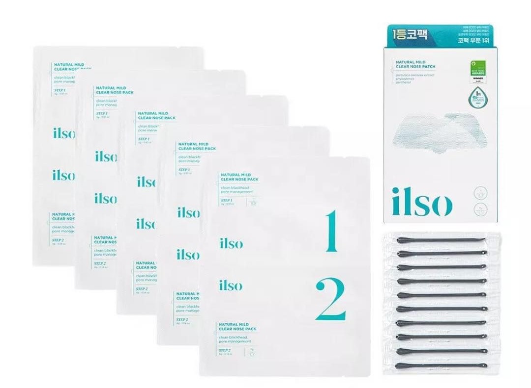Bộ Loại Bỏ Bã Nhờn, Mụn Đầu Đen Ilso Natural Mild Clear Nose Pack (5 pcs)